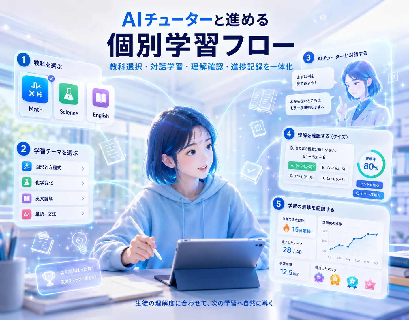 AIチューター搭載 個別学習支援システム — 画面イメージ 2